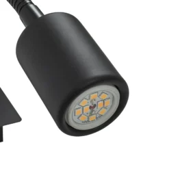 Lindby aplique de pared Florens, negro, lámpara de lectura LED, 23,5 cm