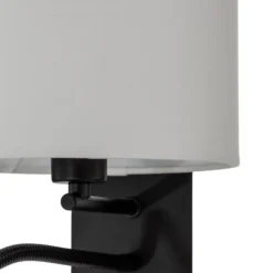 Lindby aplique de pared Florens, negro, lámpara de lectura LED, 23,5 cm
