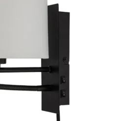 Lindby aplique de pared Florens, negro, lámpara de lectura LED, 23,5 cm