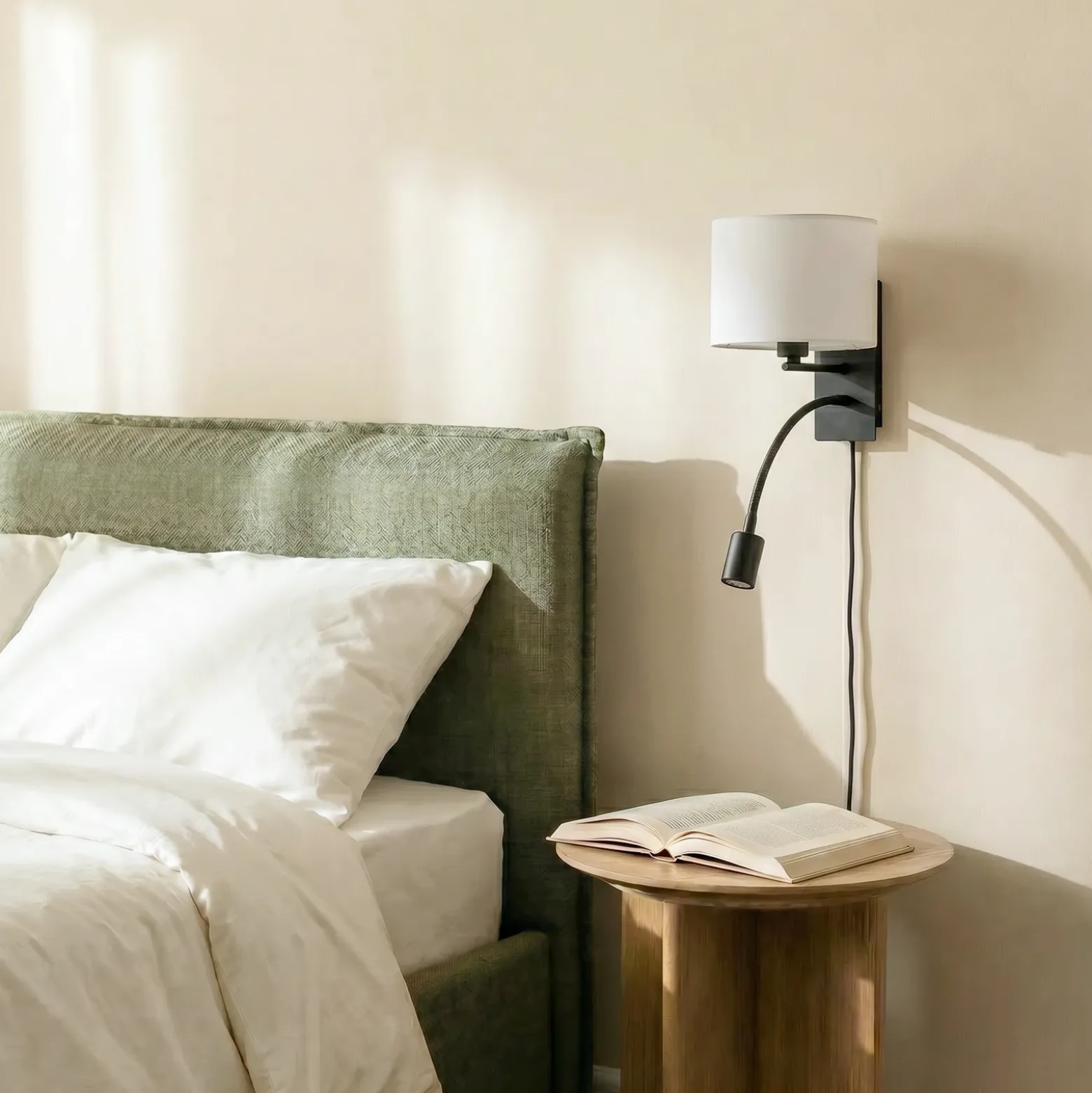 Lindby aplique de pared Florens, negro, lámpara de lectura LED, 23,5 cm