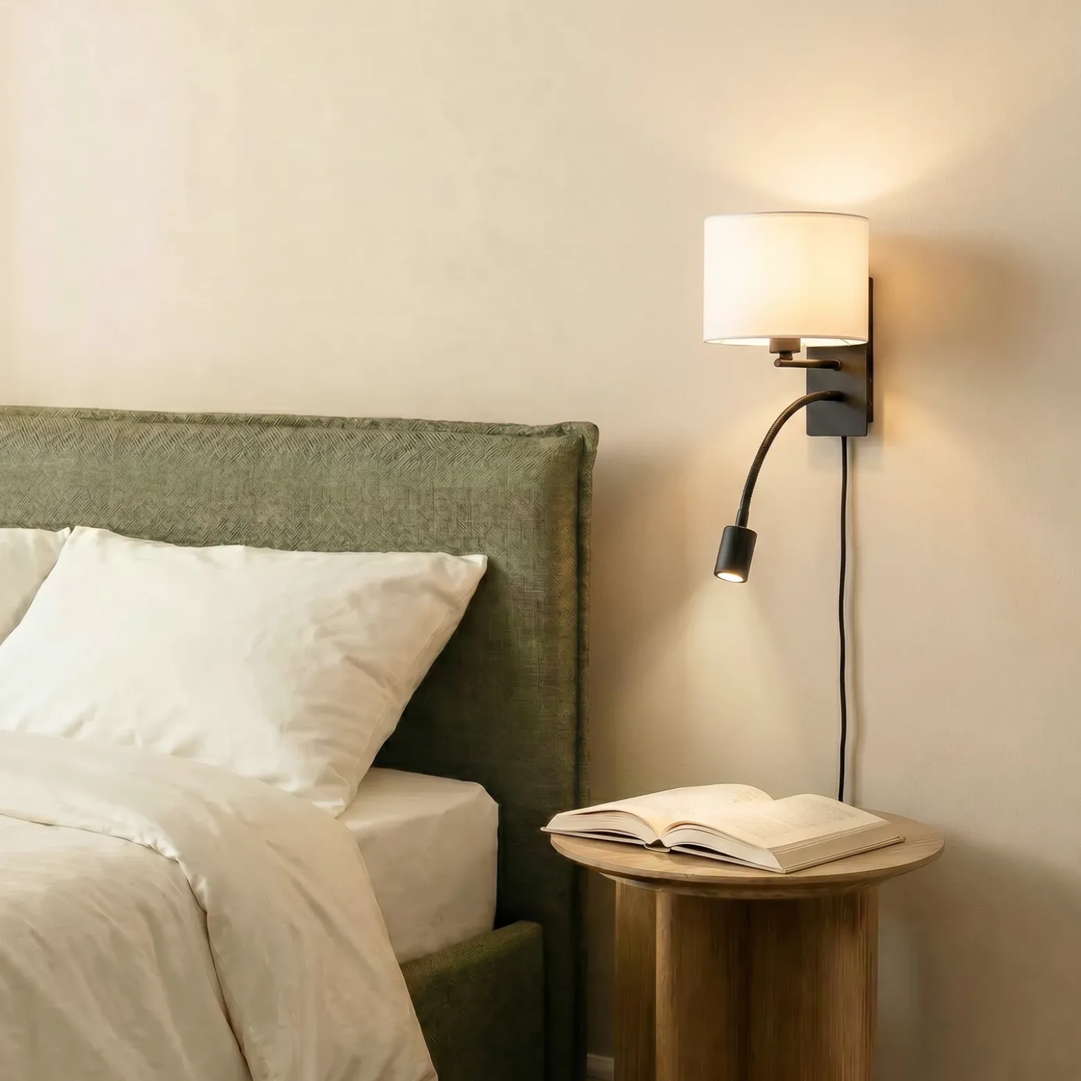 Lindby aplique de pared Florens, negro, lámpara de lectura LED, 23,5 cm