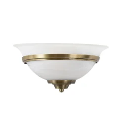 Lindby aplique de pared Irimia, 31 cm, latón envejecido, cristal