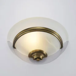 Lindby aplique de pared Irimia, 31 cm, latón envejecido, cristal