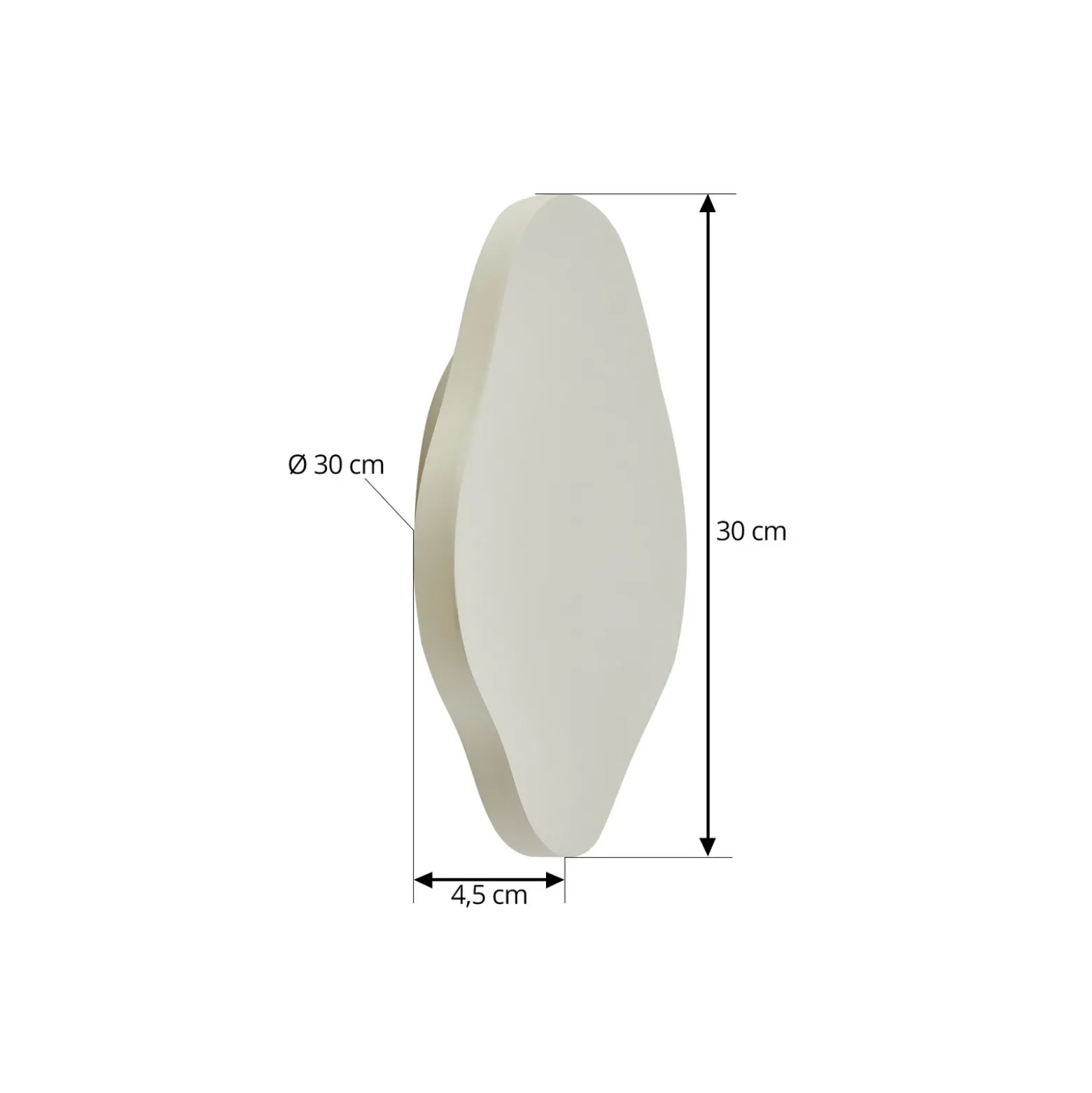 Lindby aplique de pared LED Nielson, beige, yeso, 30 cm de altura