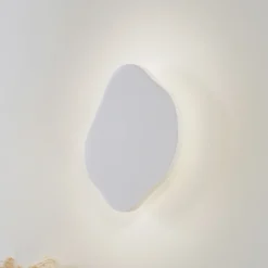 Lindby aplique de pared LED Nielson, blanco, yeso, 30 x 30 cm