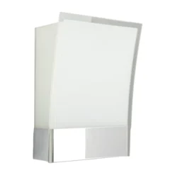 Lindby Aplique de pared Malthe, altura 27 cm, cromo, vidrio, metal