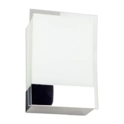 Lindby Aplique de pared Malthe, altura 27 cm, cromo, vidrio, metal