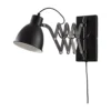 Lindby Aplique de pared Merle, negro, 60 cm, lámpara de lectura, extensible