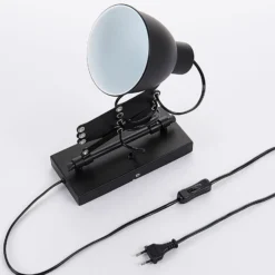 Lindby Aplique de pared Merle, negro, 60 cm, lámpara de lectura, extensible