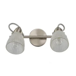 Lindby Aplique para baño Kara, 31 cm, 2 luces, cristal, IP44, G9