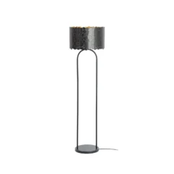Lindby Aralena lámpara de pie, negro/oro, altura 143,5 cm