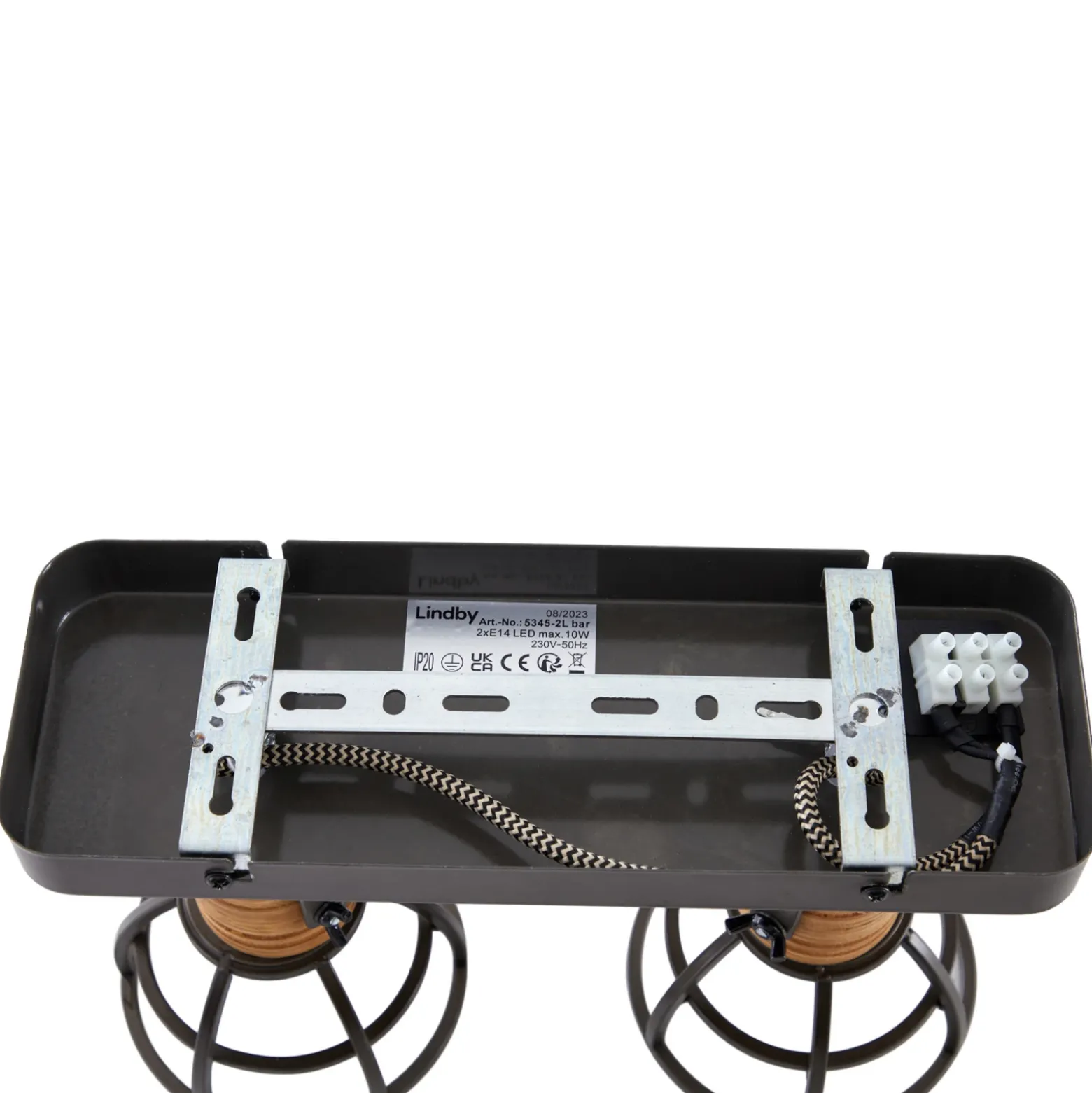 Lindby Arinthea downlight de techo, 2 luces, negro, acero, E14
