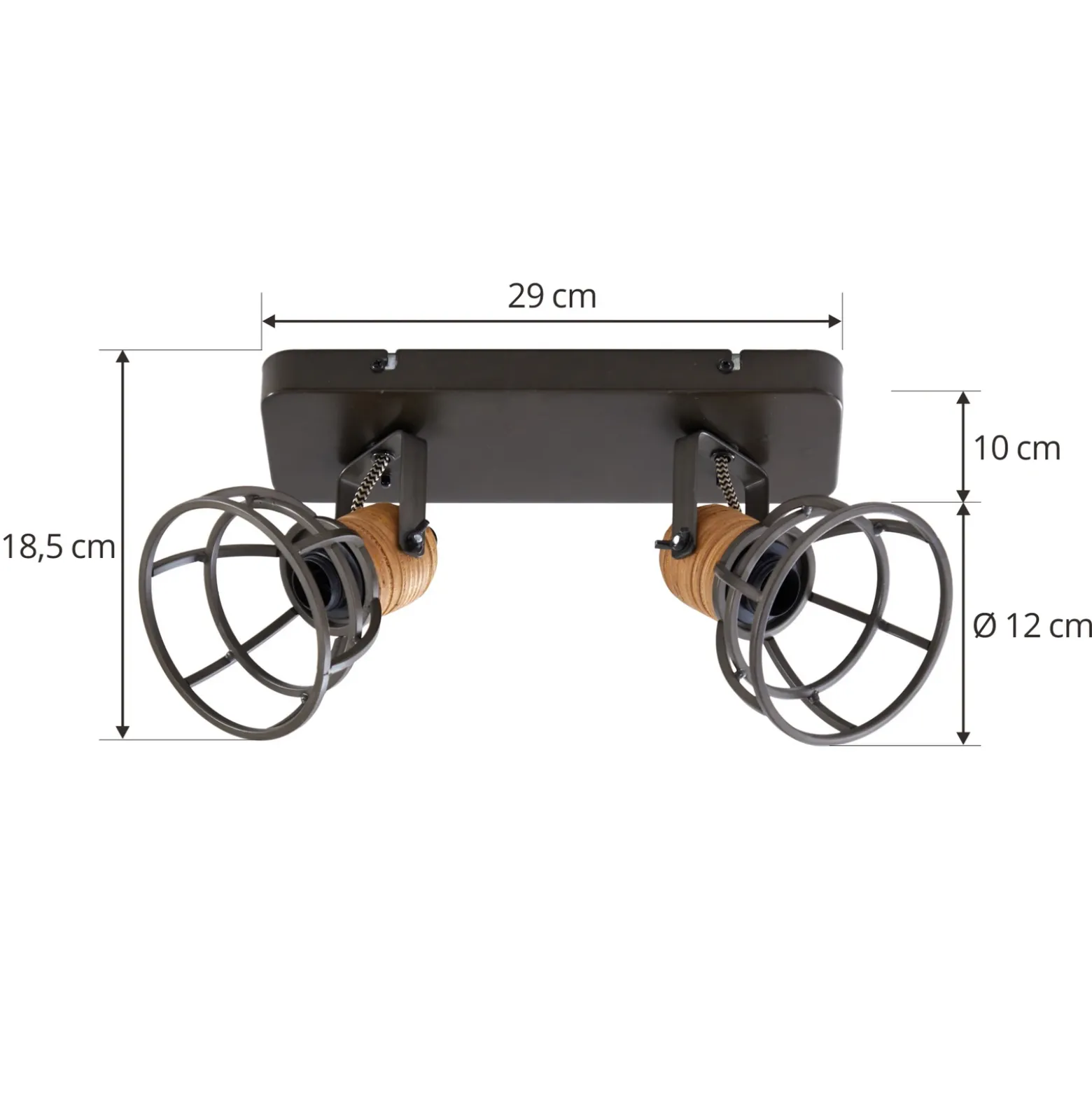 Lindby Arinthea downlight de techo, 2 luces, negro, acero, E14
