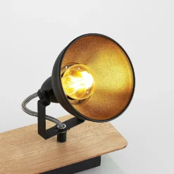 Lindby Aylis lámpara de techo, 4 luces, 82 cm, negro, madera, E14