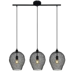 Lindby Benja lámpara colgante, 3 luces, negro