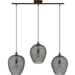 Lindby Benja lámpara colgante, 3 luces, latón