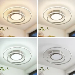 Lindby Bovia plafón LED, CCT, atenuable, níquel