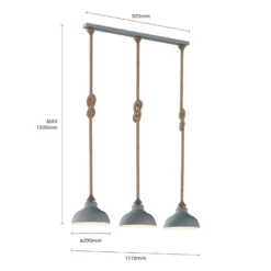 Lindby Chaby lámpara colgante, hormigón, 3 luces