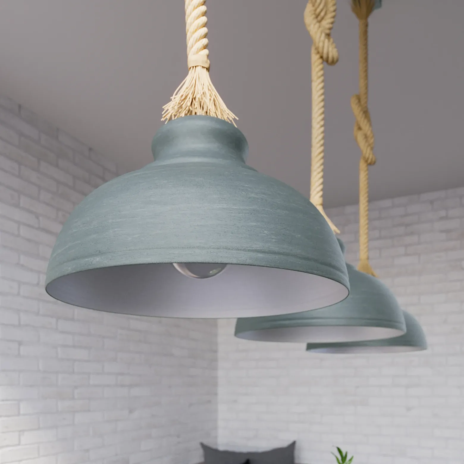 Lindby Chaby lámpara colgante, hormigón, 3 luces