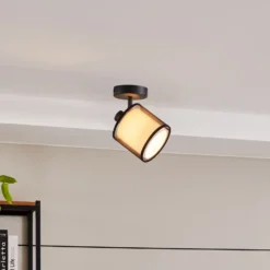 Lindby Chizoma downlight de techo 1 luz pantalla de tela