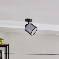 Lindby Chizoma downlight de techo 1 luz pantalla de tela
