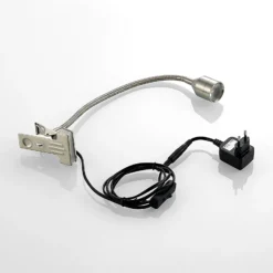 Lindby Djamila lámpara de pinza LED, níquel satinado