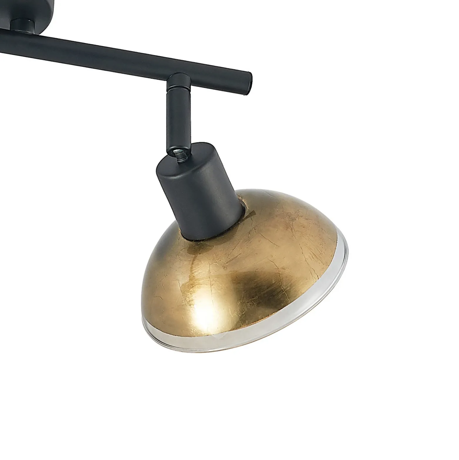 Lindby downlight de techo Erin, negro/oro, 2 luces, cristal