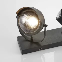 Lindby downlight de techo Henega, 52 cm, negro, 3 luces