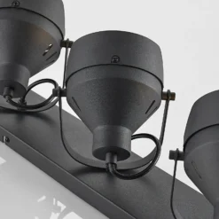 Lindby downlight de techo Henega, 52 cm, negro, 3 luces