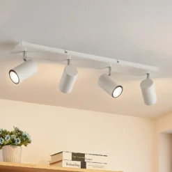 Lindby downlight de techo Joffrey, 70 cm, blanco, 4 luces, GU10