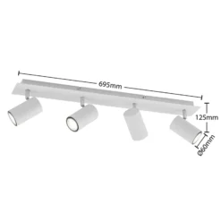 Lindby downlight de techo Joffrey, 70 cm, blanco, 4 luces, GU10