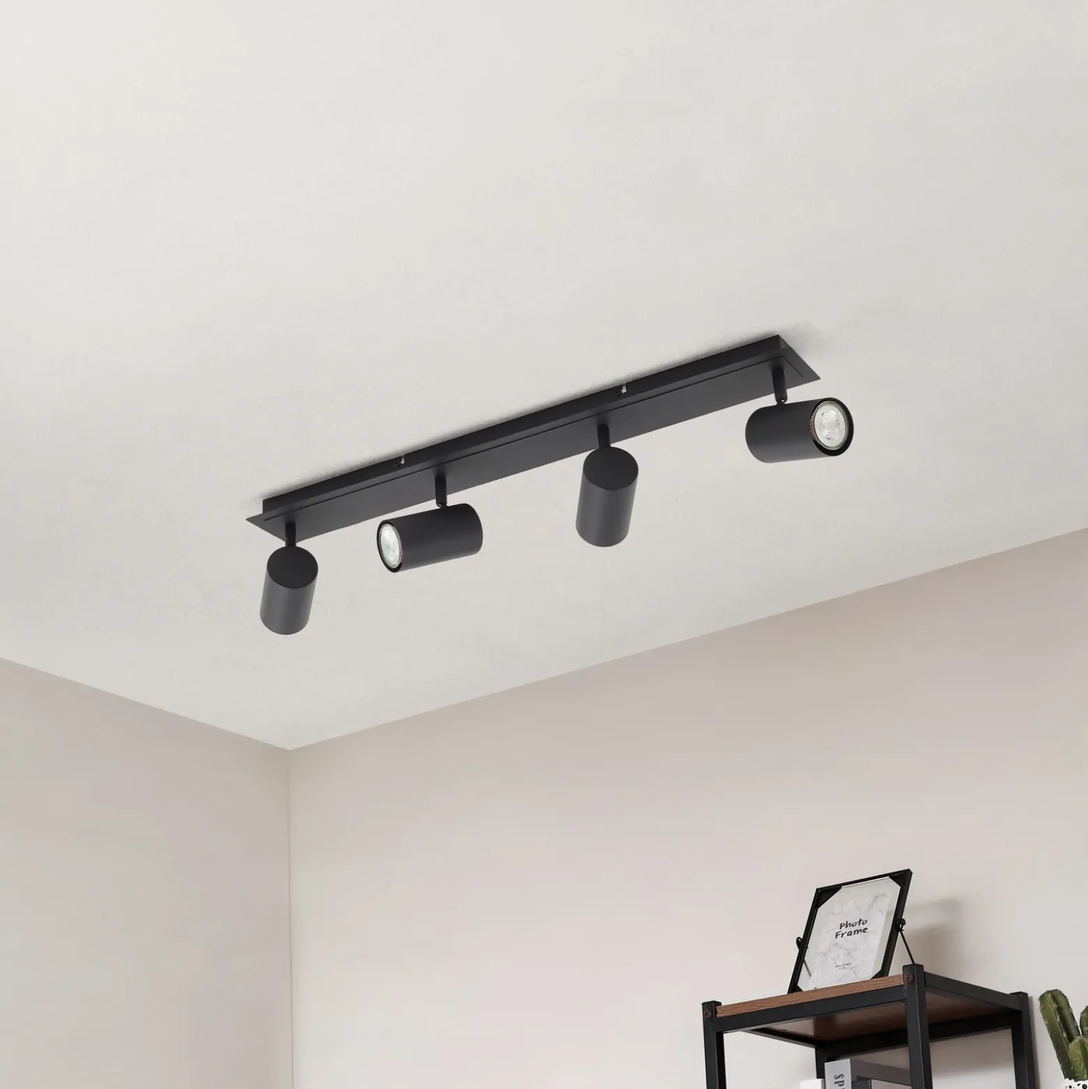 Lindby downlight de techo Joffrey, 70 cm, negro, 4 luces, GU10