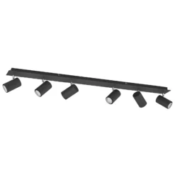 Lindby downlight de techo Joffrey, 116 cm, negro, 6 luces, GU10