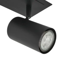 Lindby downlight de techo Joffrey, 80 cm, negro, 4 luces, GU10