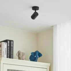 Lindby downlight de techo Jorell, negro, 13 cm, 1 luz, GU10