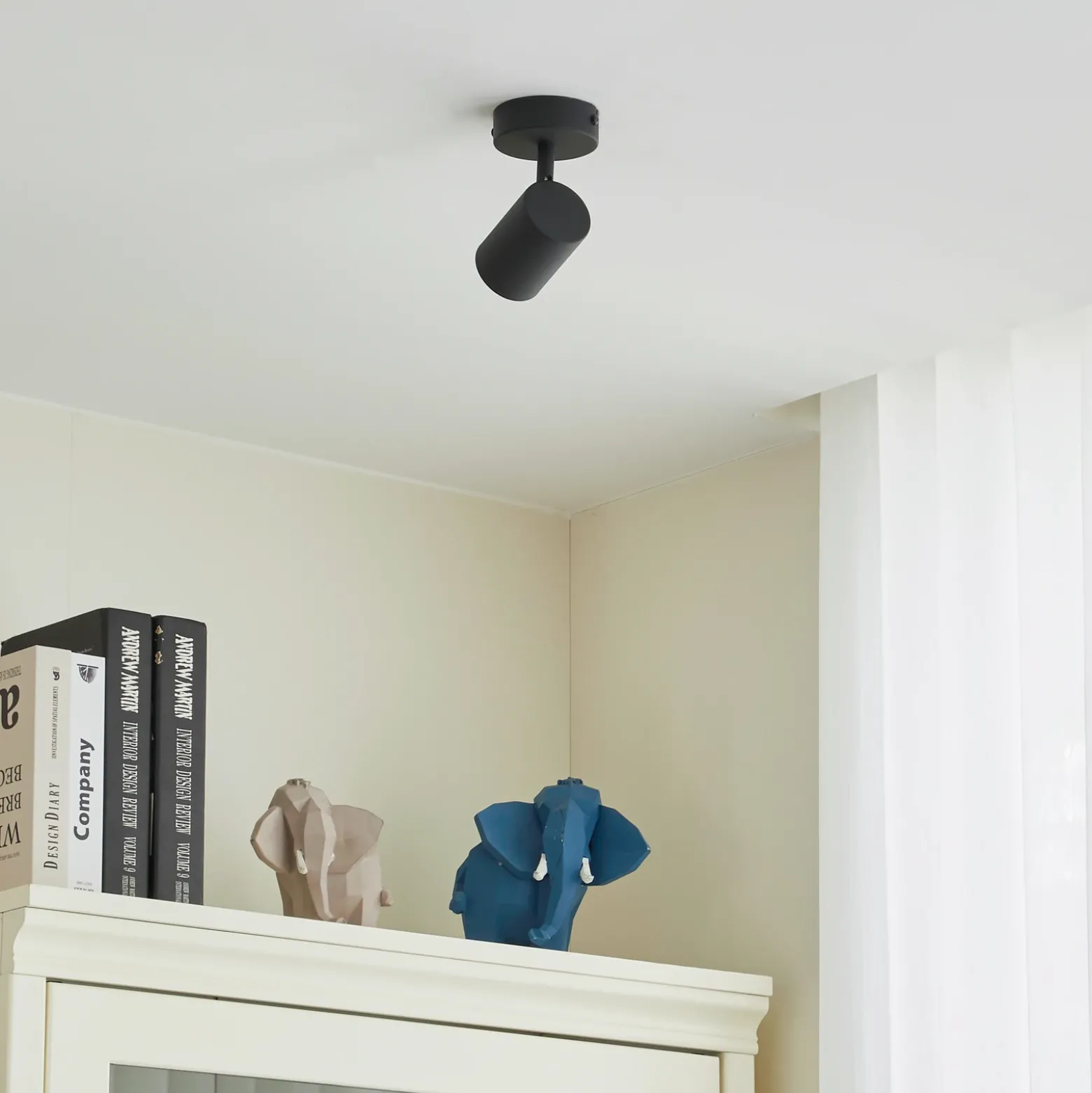 Lindby downlight de techo Jorell, negro, 13 cm, 1 luz, GU10