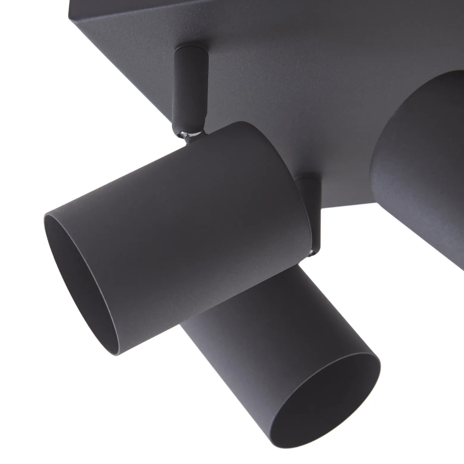 Lindby downlight de techo Jorell, negro, 20 cm, negro, 4 luces.