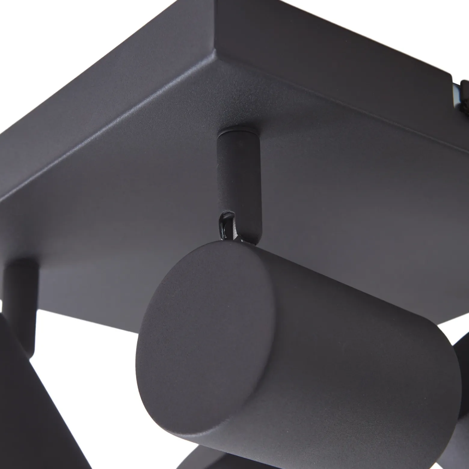 Lindby downlight de techo Jorell, negro, 20 cm, negro, 4 luces.