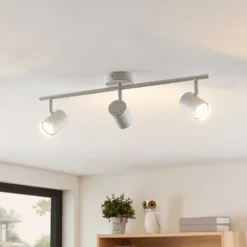 Lindby downlight de techo Jorell, blanco, 55 cm, 3 luces, metal, GU10