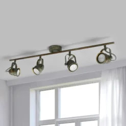 Lindby downlight de techo Leonor, 4 luces, verde, metal, 78 cm