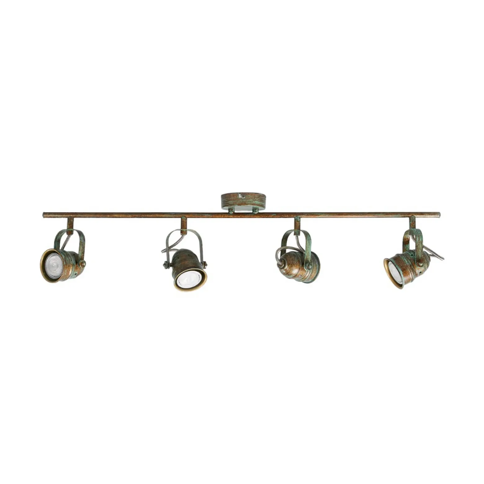 Lindby downlight de techo Leonor, 4 luces, verde, metal, 78 cm