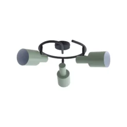 Lindby downlight de techo Ovelia, verde/negro, 3 luces, E27