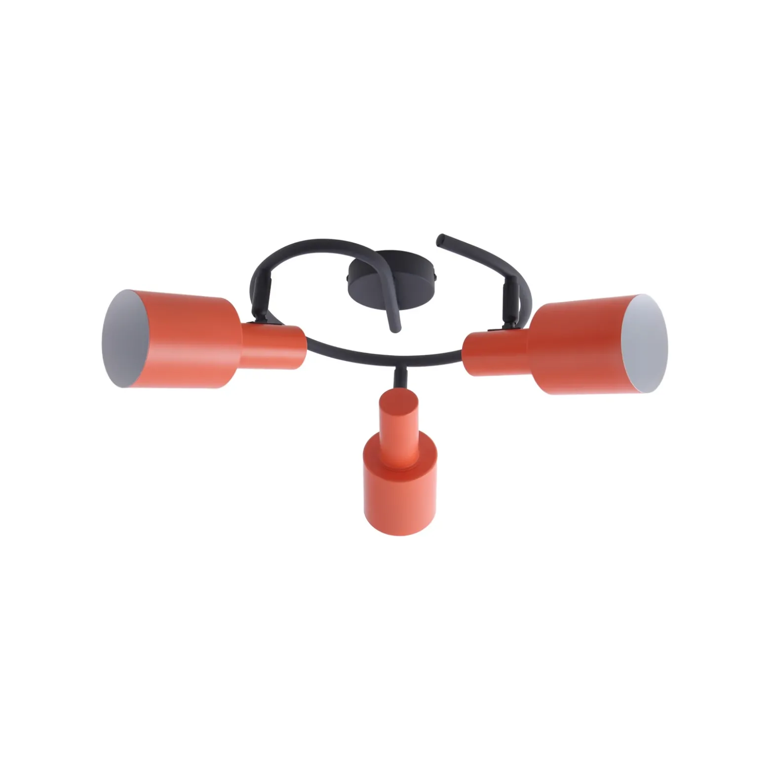 Lindby downlight de techo Ovelia, naranja/negro, 3 luces, E27