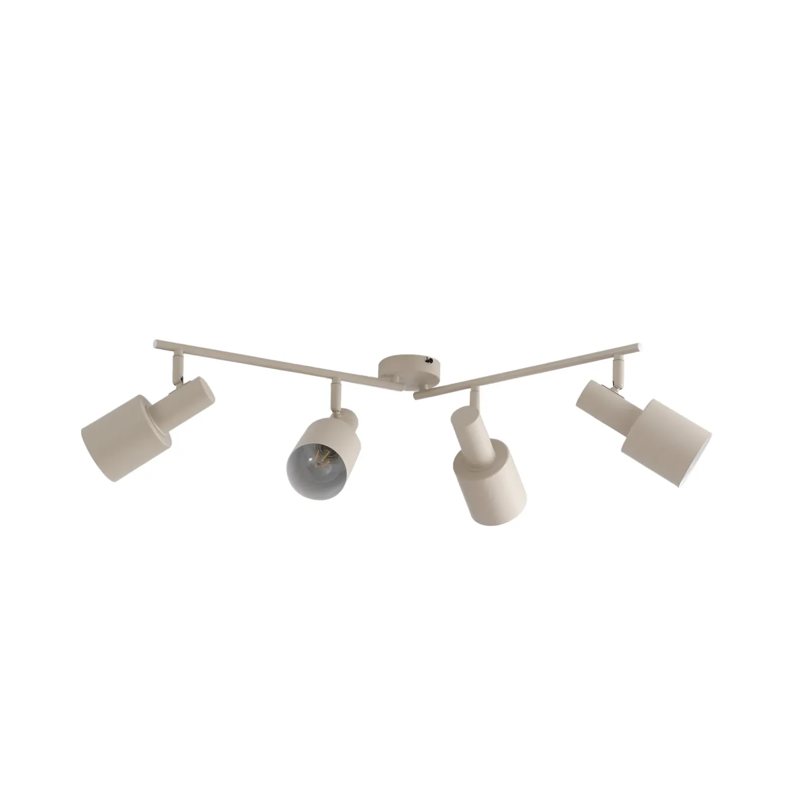 Lindby downlight de techo Ovelia, beige, 80 cm, 4 luces, E27