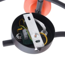 Lindby downlight de techo Ovelia, naranja/negro, 3 luces, E27