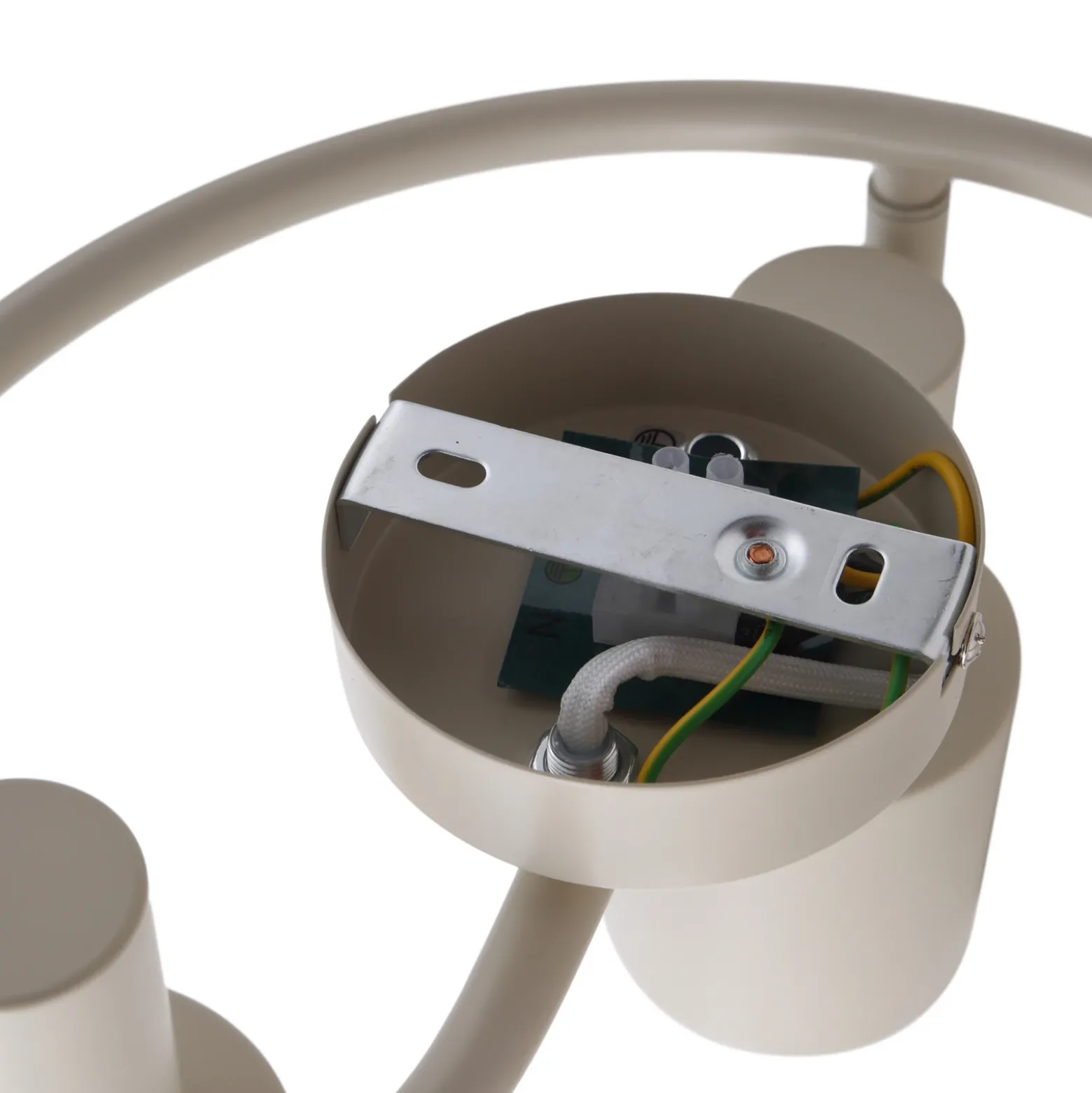Lindby downlight de techo Ovelia, beige, 3 luces, metal, E27