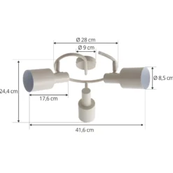 Lindby downlight de techo Ovelia, beige, 3 luces, metal, E27