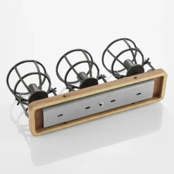 Lindby downlight de techo Rutger, 52cm, 3 luces, madera, jaula, E14