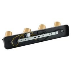 Lindby downlight de techo Sylveria, 4 luces, negro/oro, hierro
