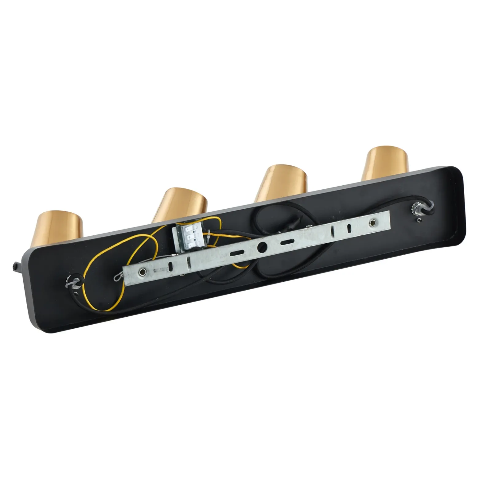 Lindby downlight de techo Sylveria, 4 luces, negro/oro, hierro